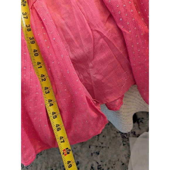 Sundress Saint Barth Neon Pink Jade Dress Hot Pink‎ Sequin Dress XS/S Tall Midi - Picture 11 of 13